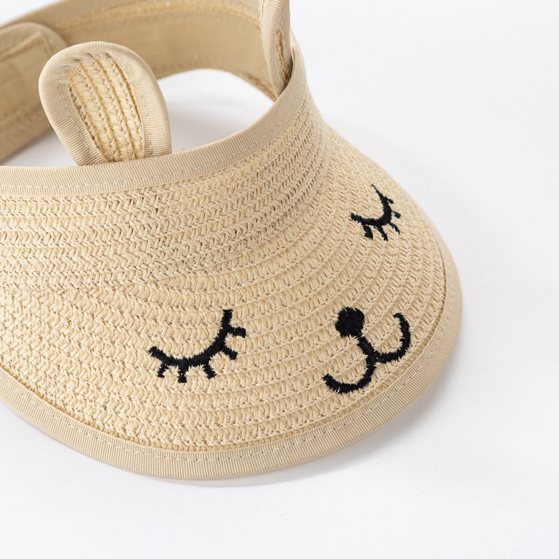 Wholesale Straw Kids Empty Beach Sun Hats